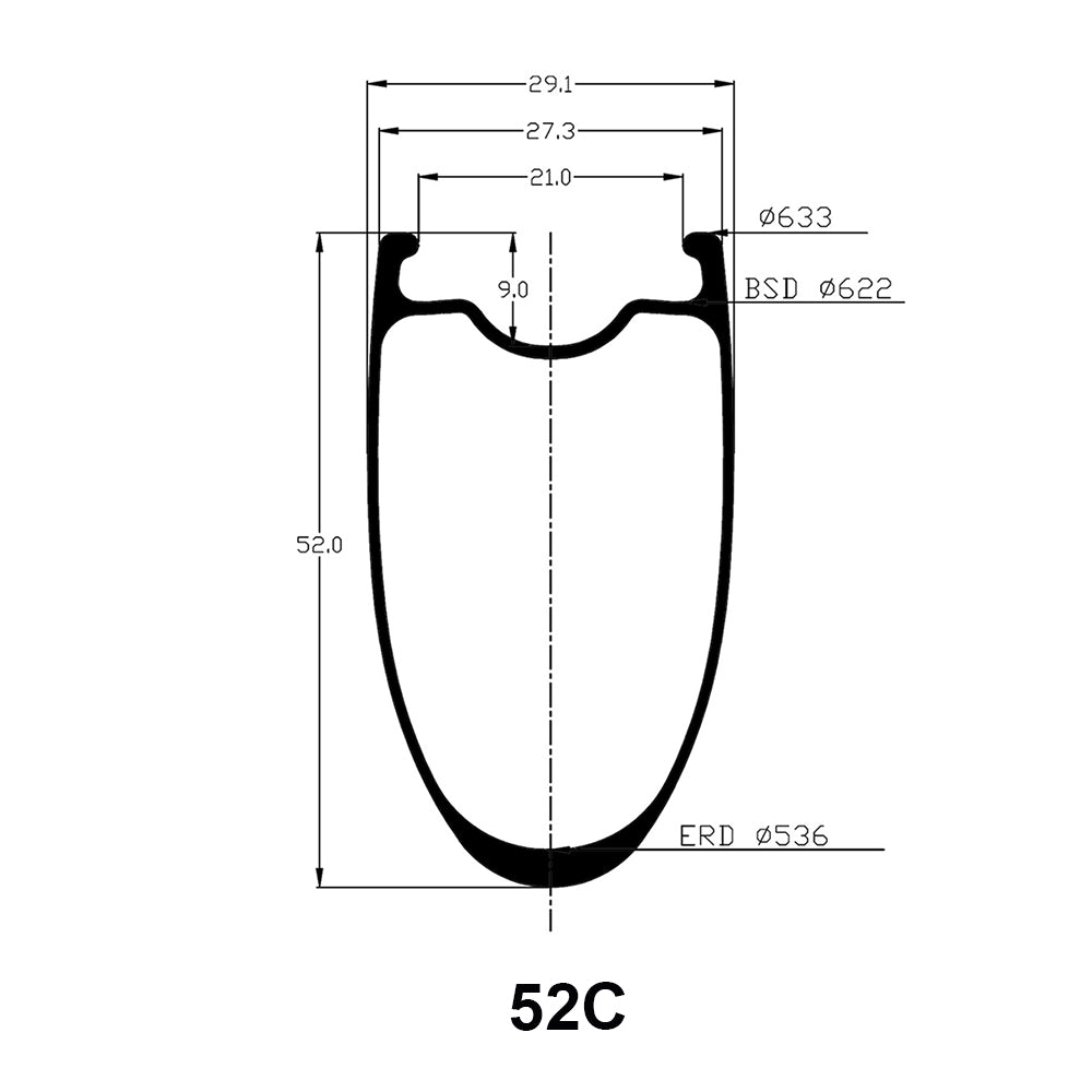 38/52mm Carbon Spoke-21mm Inner Width