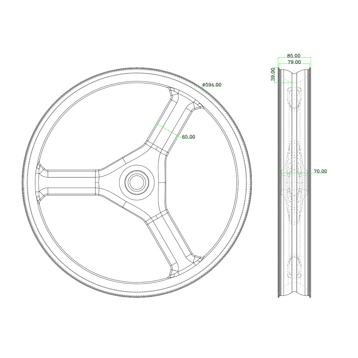 ICAN Tri-spoke Fat Bike Wheels