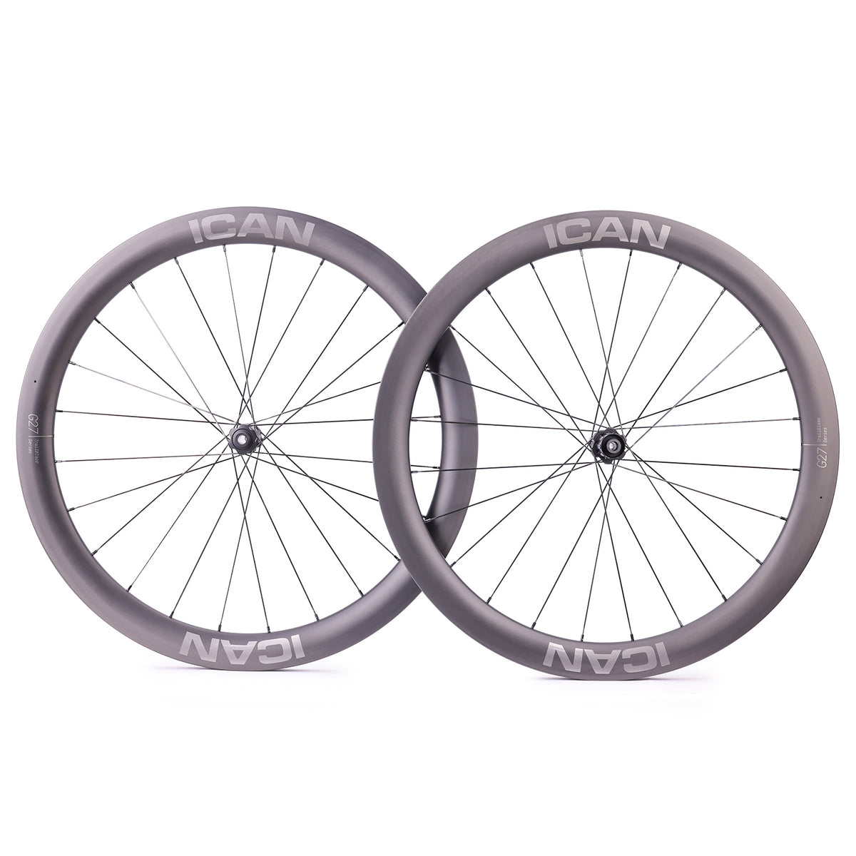 ICAN G27 SL gravel wheels with 45T ratchet system DT Swiss hubs