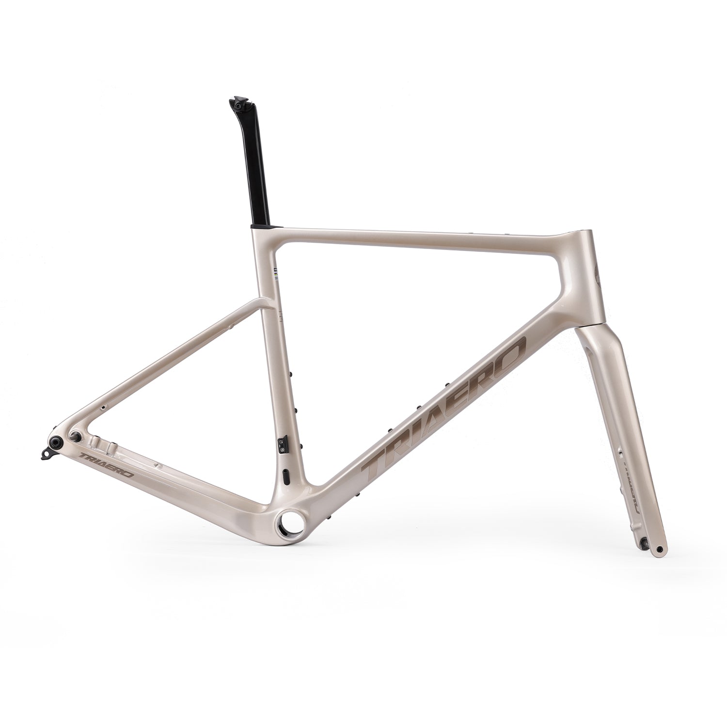 ICAN Graro UCI gravel bike frame without bolts 0mm offset seat post